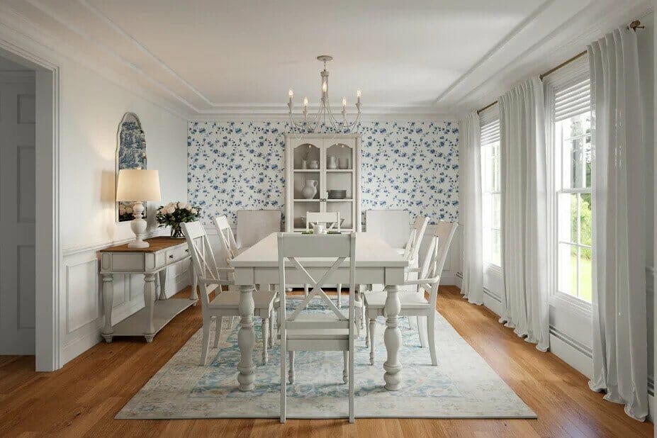 French country decorating style in a dining room by Decorilla