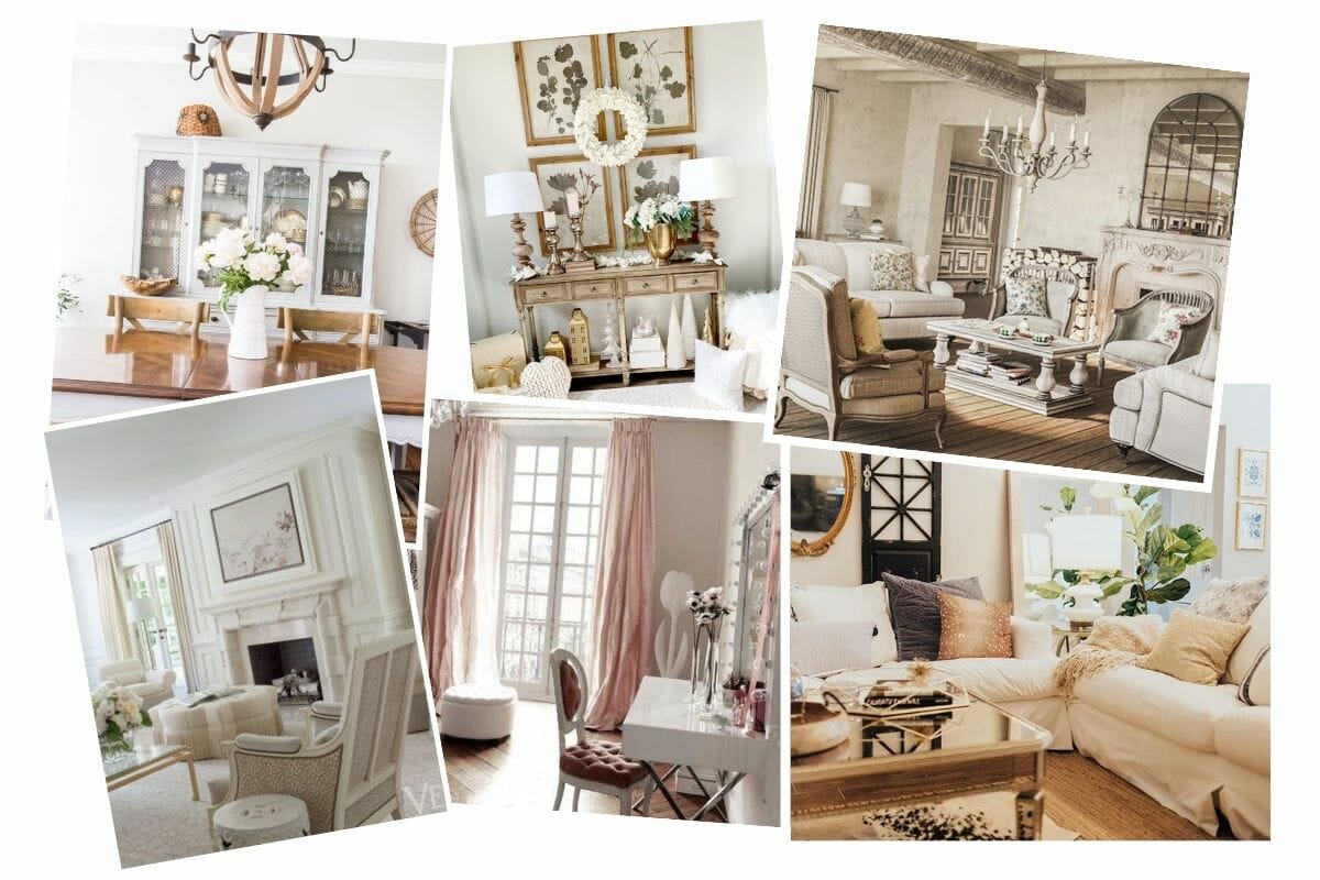 French country decorating style inspiration board