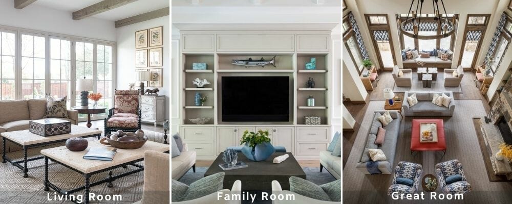 Living room vs family room vs great room