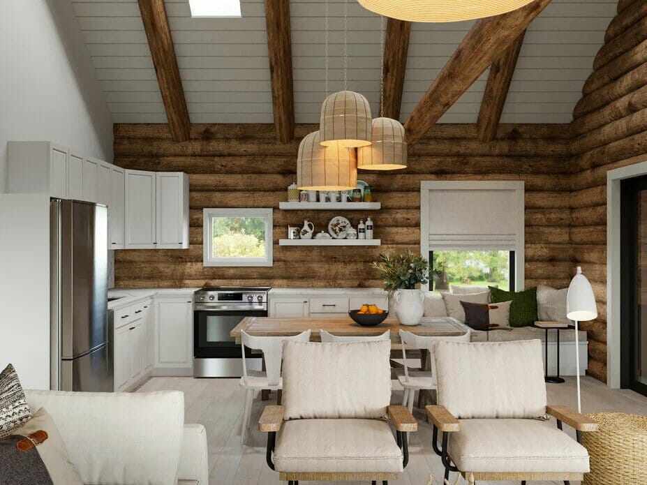 Log cabin modern interior by Decorilla