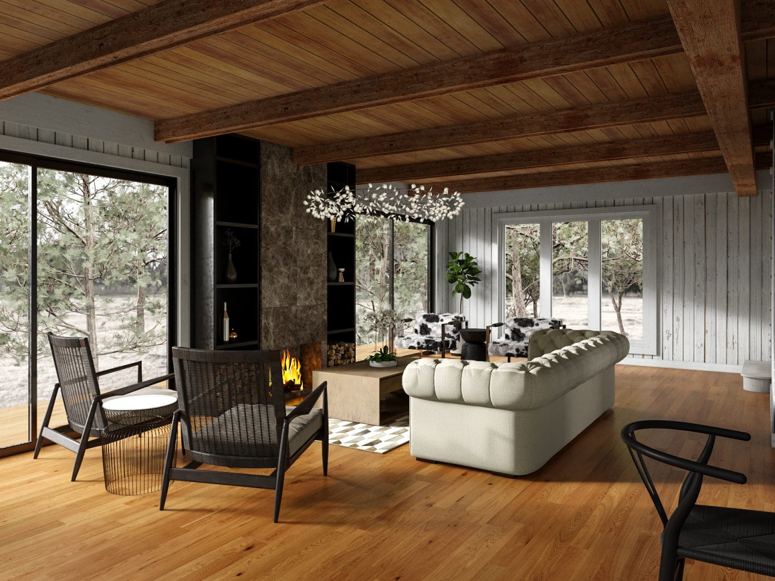 Before & After: Log Cabin Modern Interior Refresh