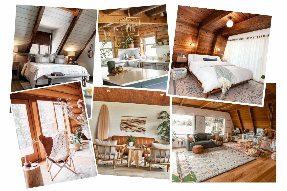 Log cabin modern interior inspiration board
