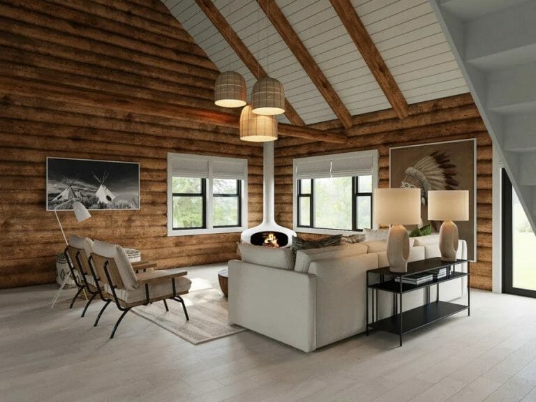 Before & After Log Cabin Modern Interior Refresh Decorilla Online
