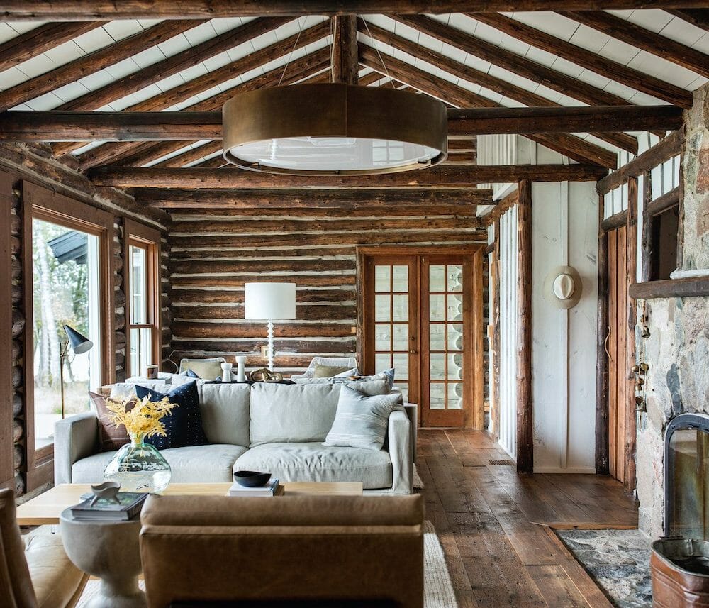Log cabin modern interior