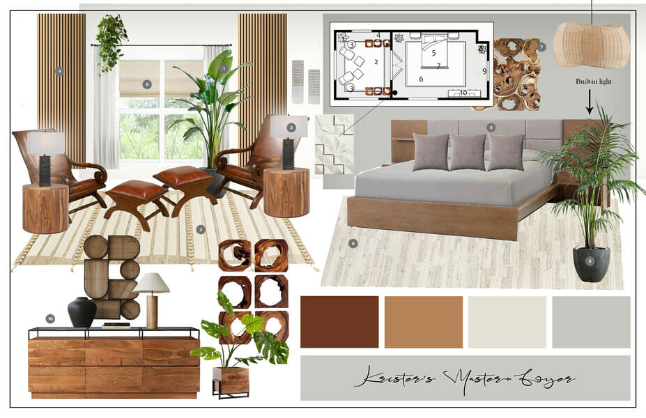 Modern bohemian bedroom mood board - Casey H