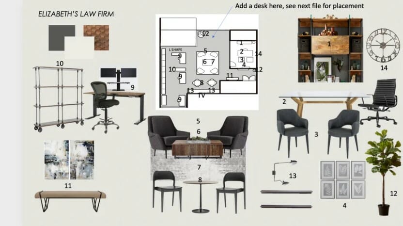 Mood board for an open concept workplace - Theresa G