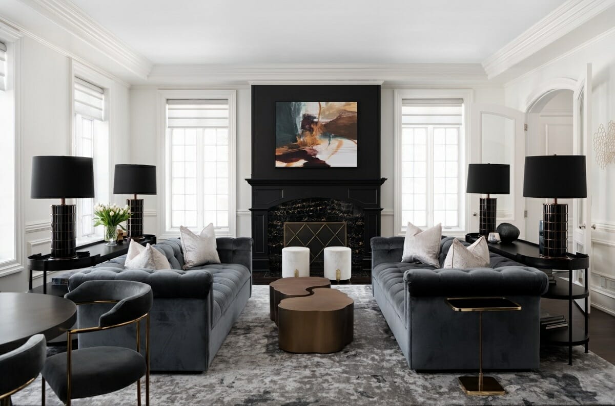 Sophisticated Black And White Living Room