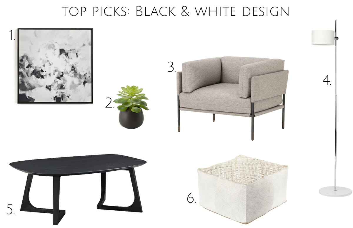 Black and white living room top picks