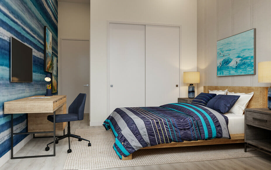 Contemporary masculine bedroom decorating