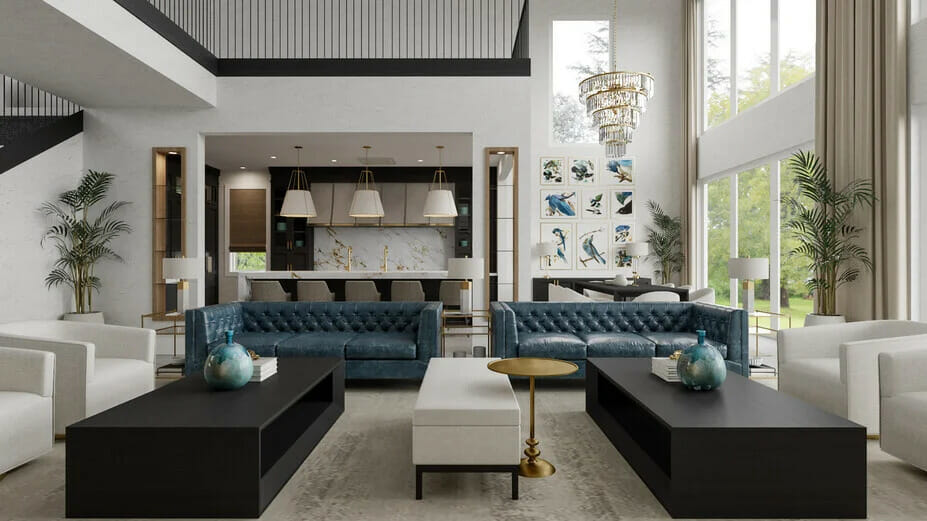 Luxury living room decor by Decorilla