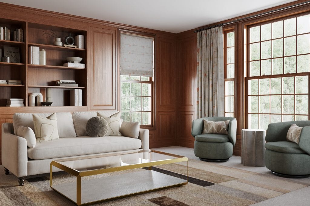 Wellness design ideas in a living room by Decorilla designer, Sarah R.