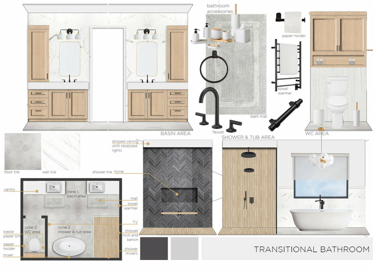 Bathroom design services near me - Mood board by Maya M