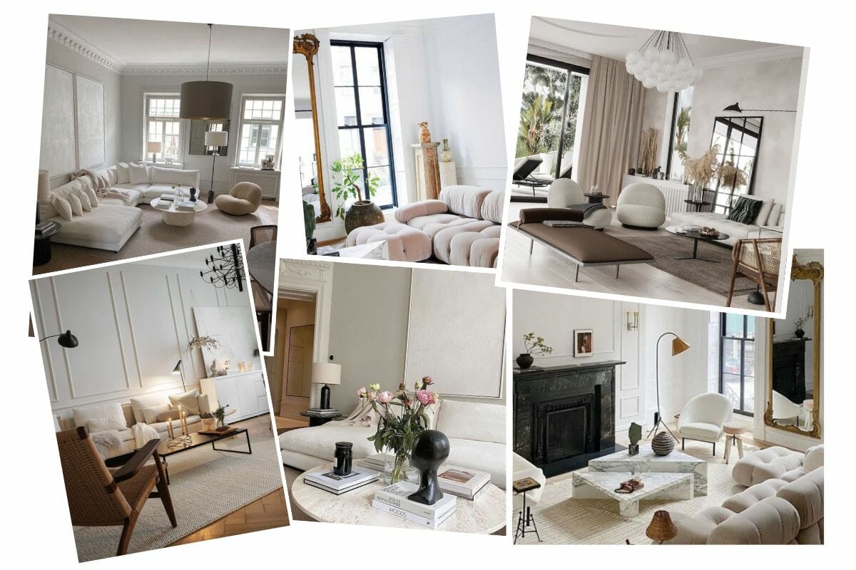 Bespoke contemporary glam living room inspiration board