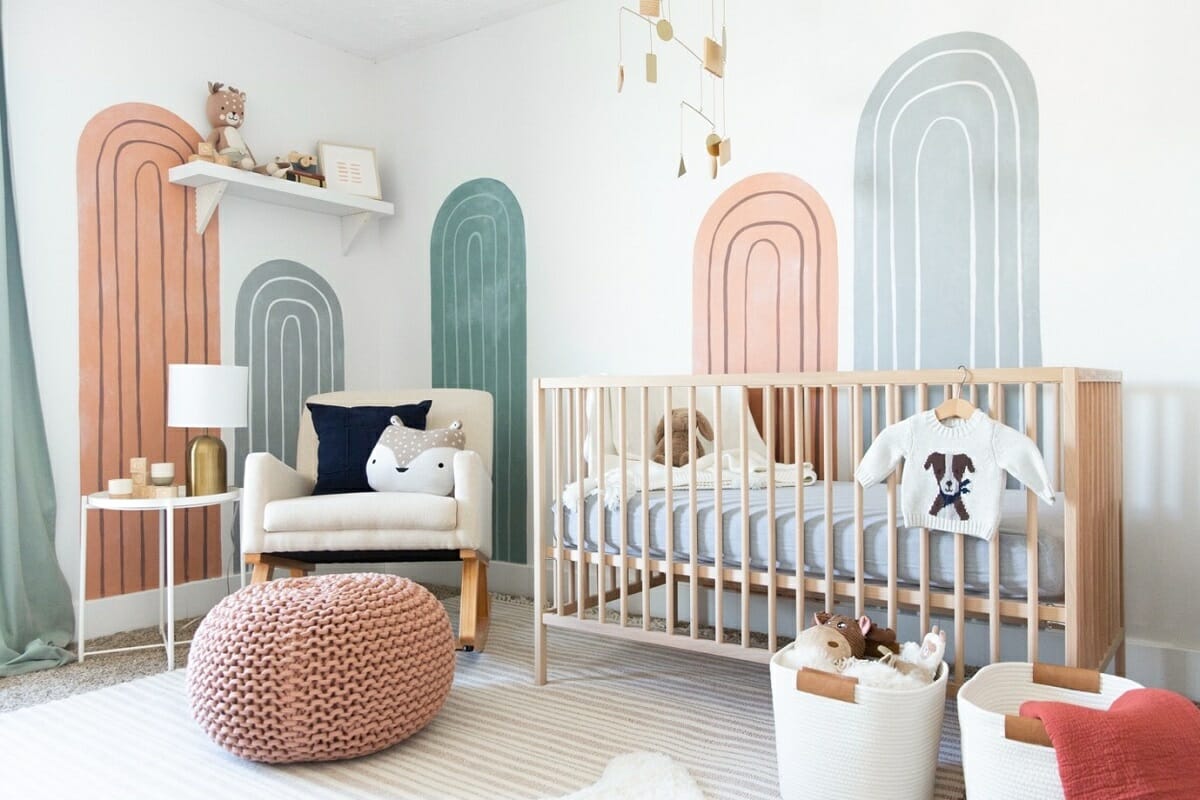 Gender neutral nursery decor ideas with a fun mobile