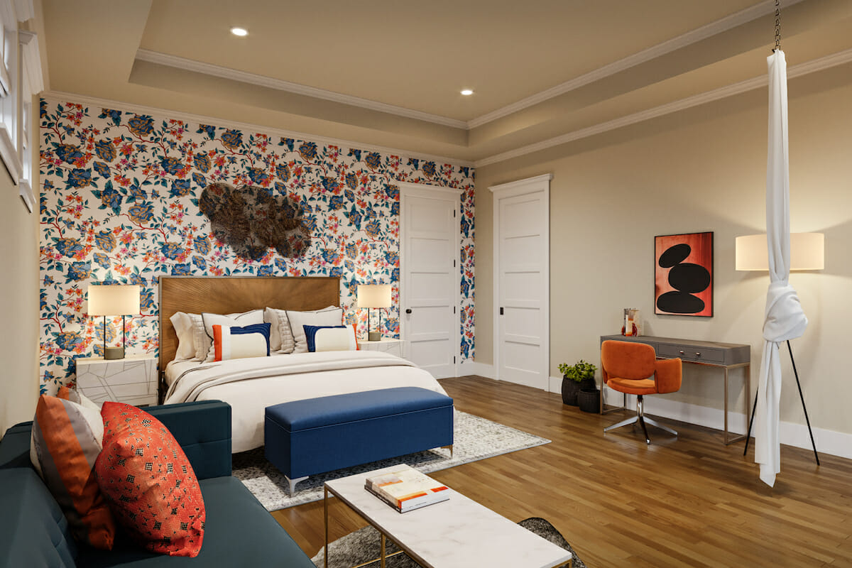 Guest bedroom office ideas by Decorilla designer Berkeley H