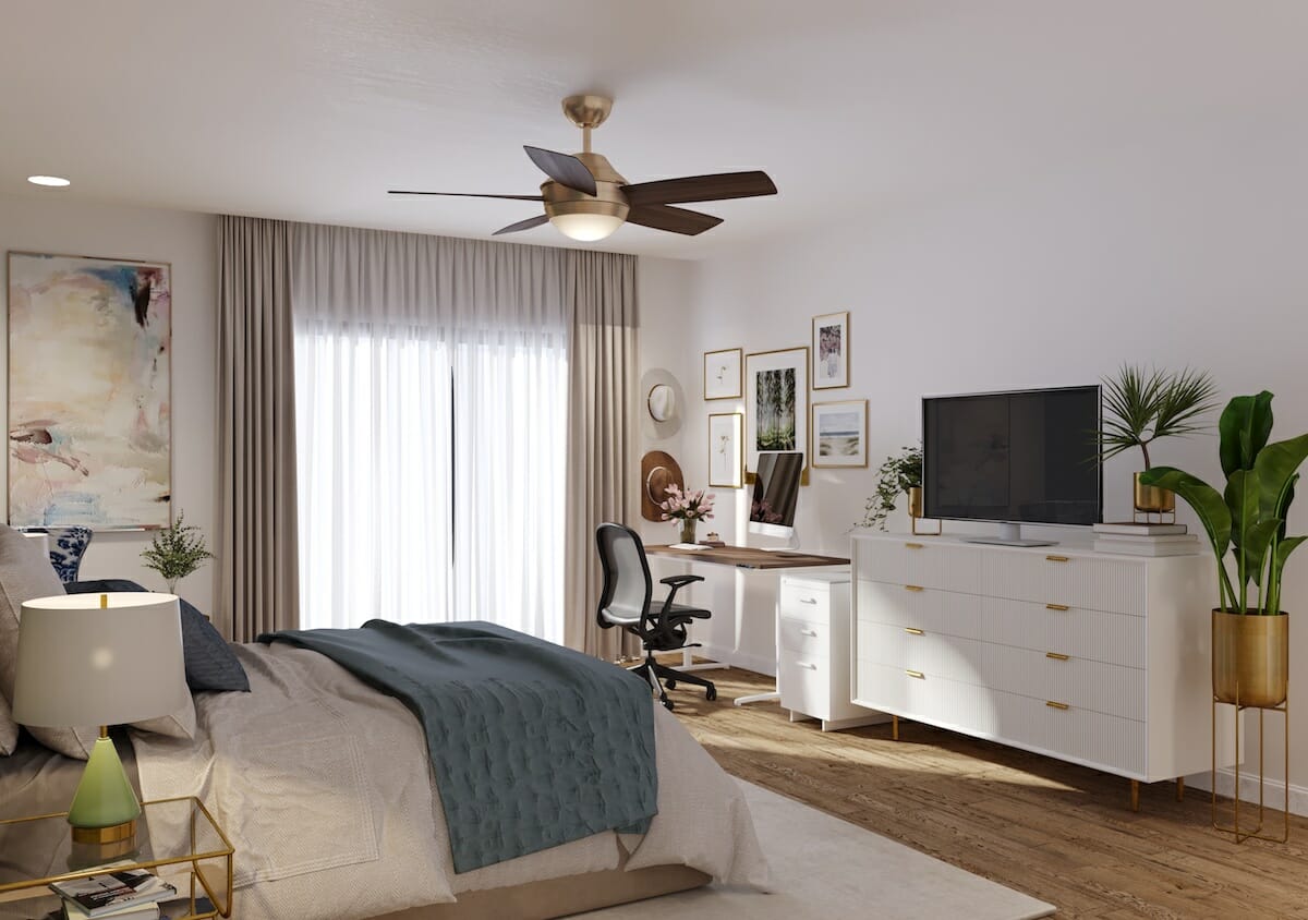 Guest bedroom office ideas by Decorilla designer Nora B