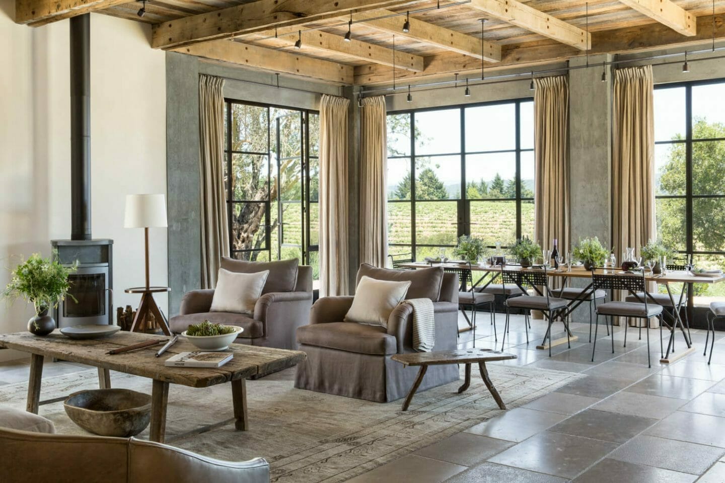 Living-dining-by-best interior designers san francisco-Alison-Davin
