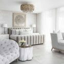 Luxe headboard ideas with velvet bed