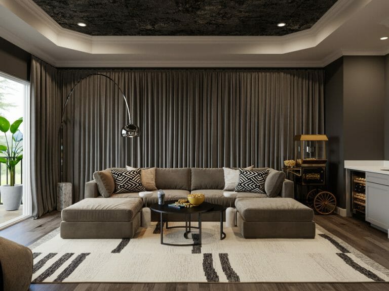 Before & After: Luxe Home Theater Design - Decorilla Online Interior Design