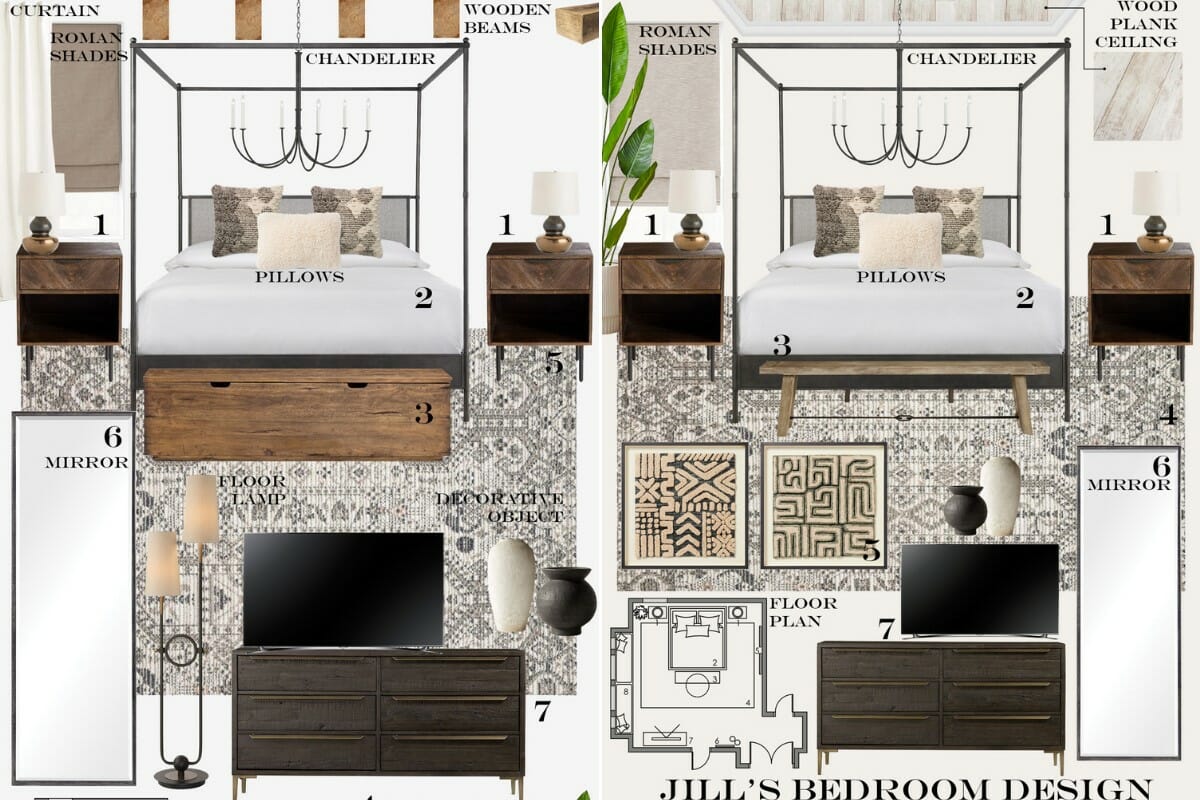 Modern rustic master bedroom mood boards