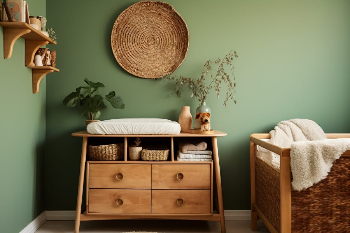 Natural details in a gender neutral nursery design theme