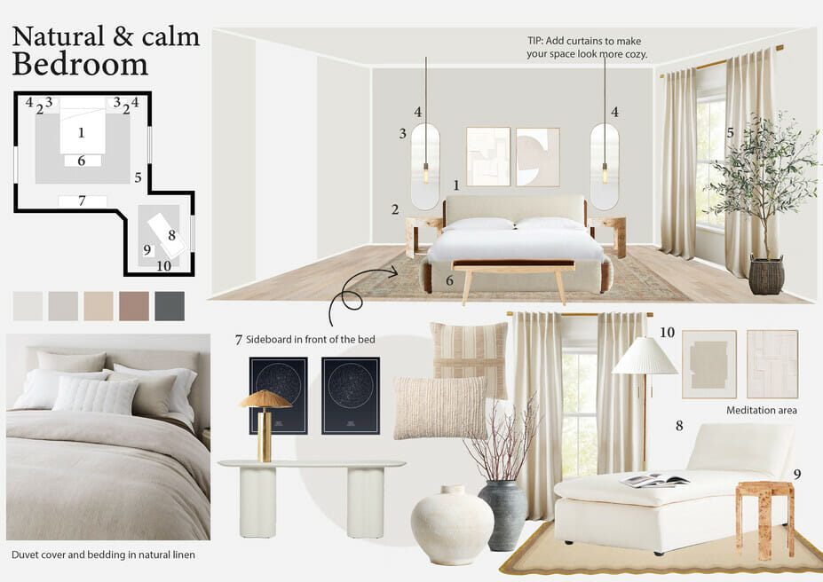 Organic modern bedroom ideas mood board - Anna Y