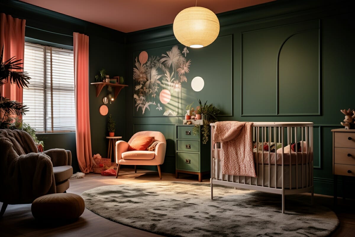 Pink and green gender neutral nursery ideas