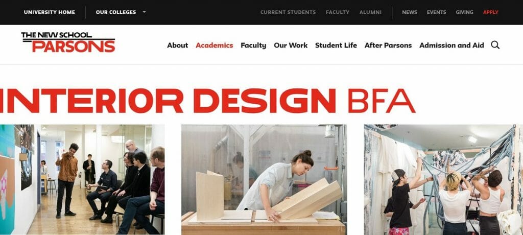 The New School Parsons Interior Design Schools Online 1024x460 