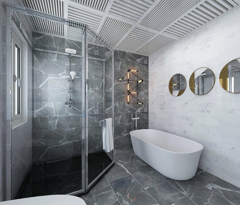 2023 bathroom lighting trends with minimal lights by Decorilla designer Vida N