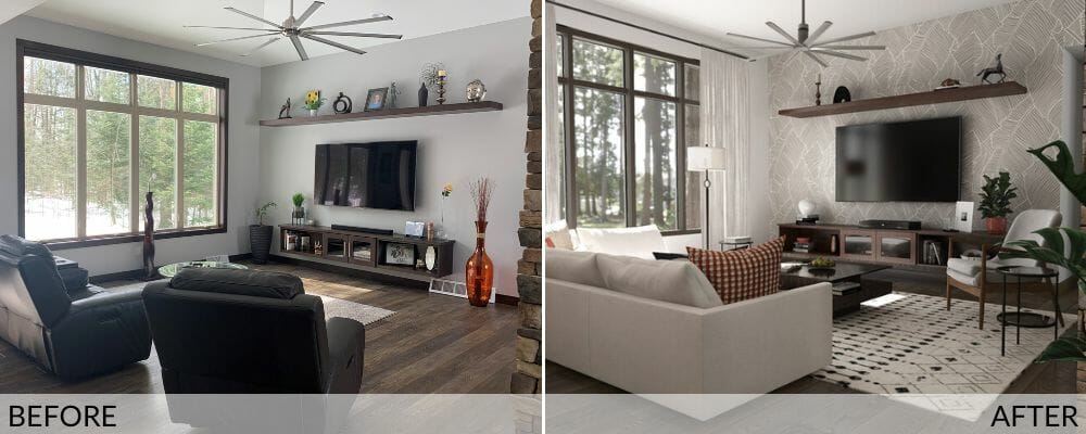 Before and after the contemporary mid century modern makeover