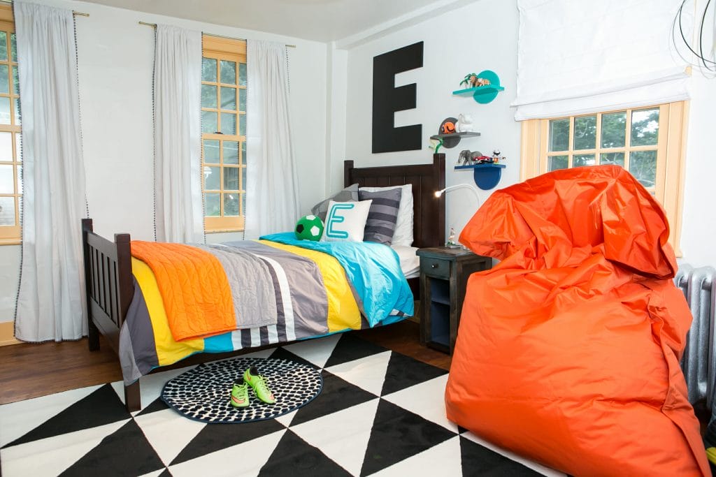 Cheerful Scandinavian kids' room by Decorilla designer, Lindsay B.