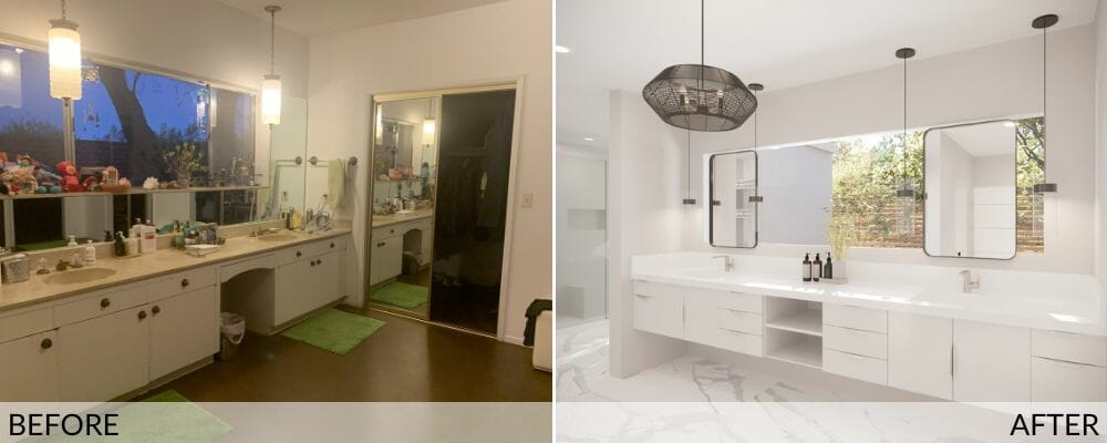 Luxury bathroom makeover before and after - Wanda P