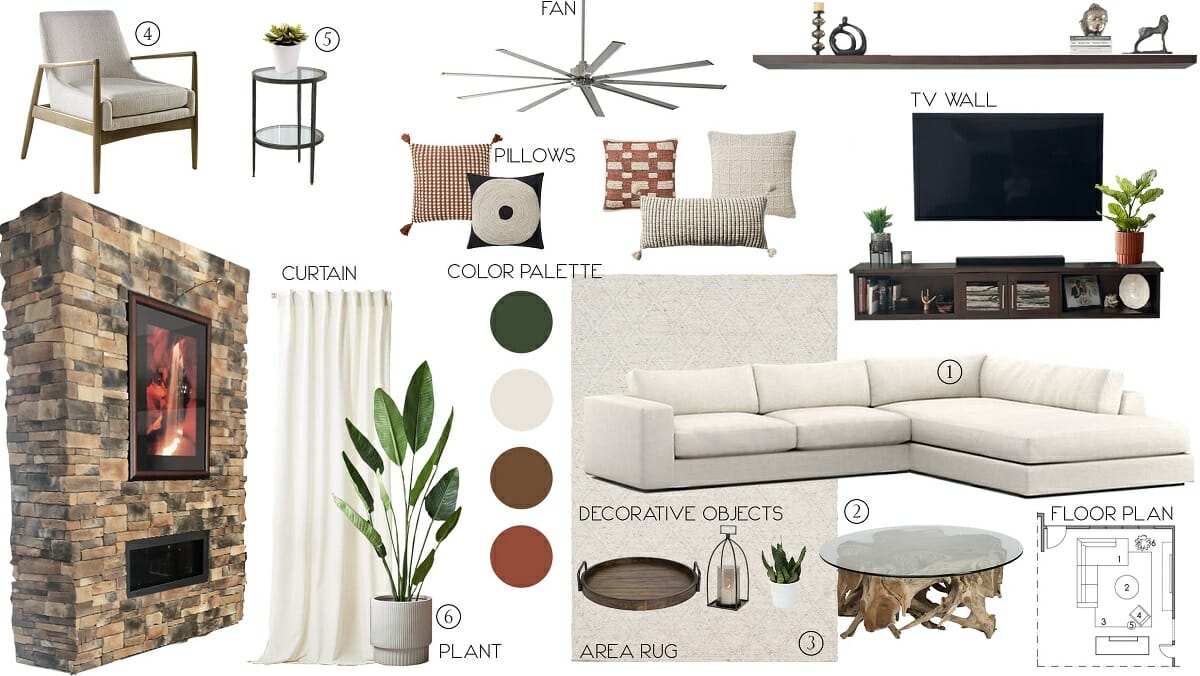 Mid century contemporary mood board - Nicola P