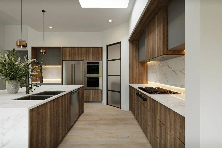 Modern luxury kitchen render by Decorilla