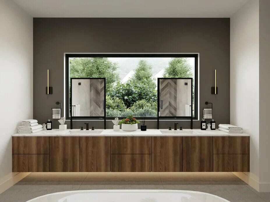 Modern master bathroom design by Decorilla