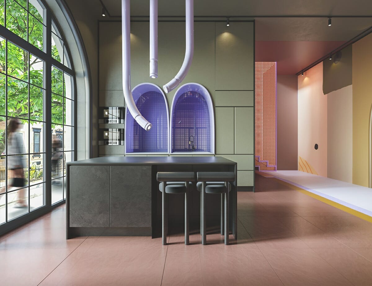 Interior Design Trends 2023: 23 Must-Have Looks for a Stylish Home 82 Office kitchen with interior design color trends 2023 - Darya N