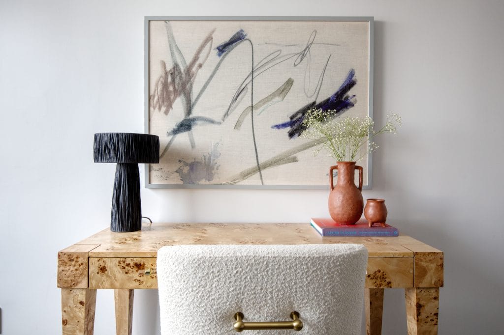 Scandinavian-inspired organic entryway by Decorilla designer, Megan W.