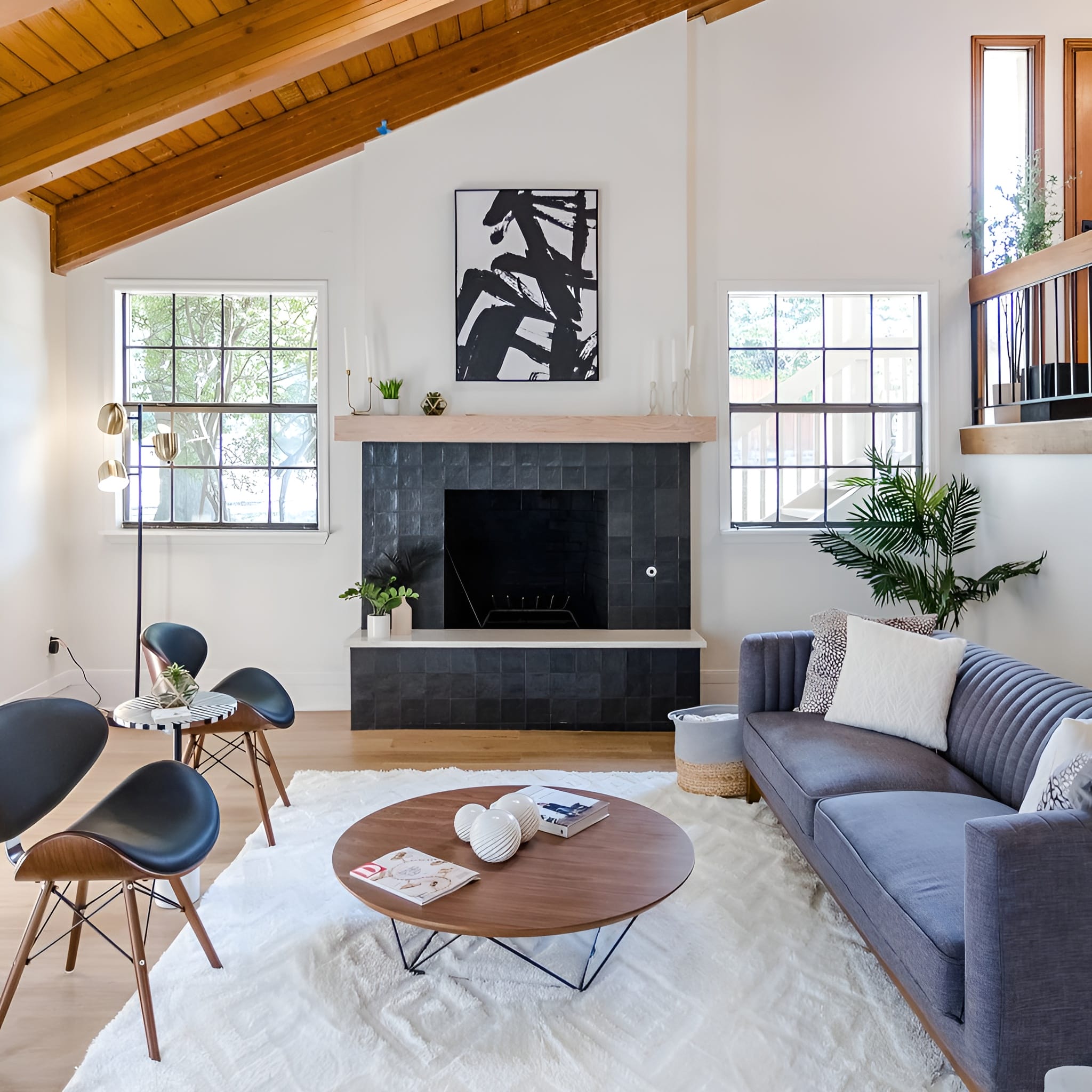 Scandinavian style living room decor by Decorilla designer, Jessica Z.