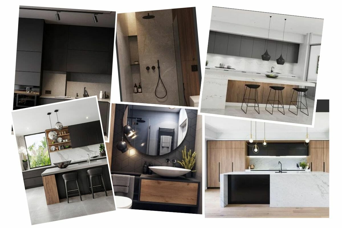 Sleek modern kitchen and bathroom design inspiration board