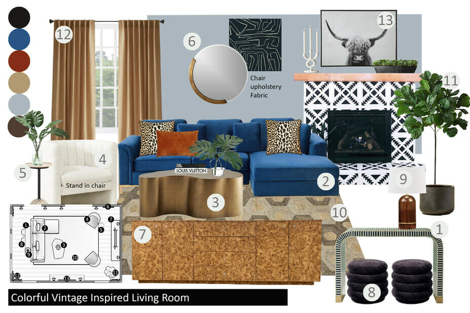 Spanish Revival living room mood board - Drew F