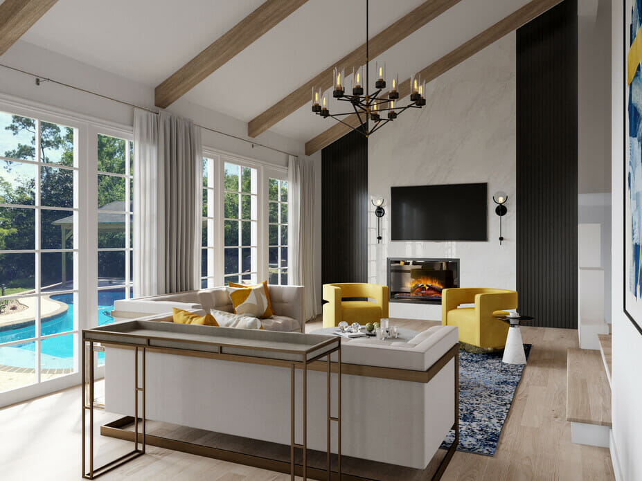Transitional glam living room - Jessica S