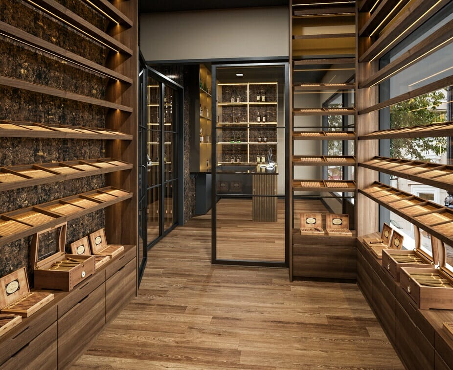 Cigar lounge decor in shop - Wanda P.