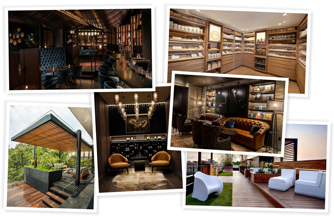 Before & After: Moody Cigar Lounge Design with Outdoor Patio - Decorilla  Online Interior Design