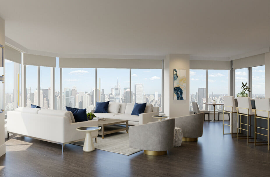 Contemporary glam living room and decor - Wanda P