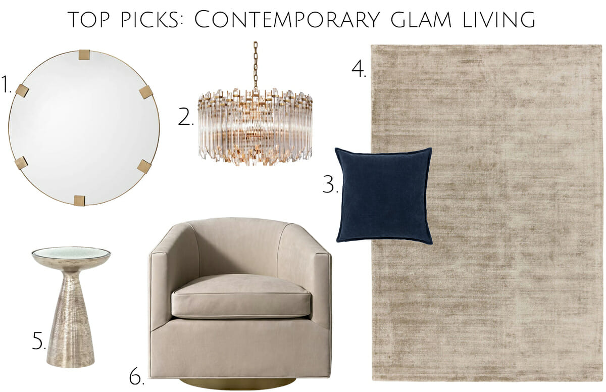Contemporary glam living room top picks