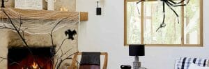Decorating for Halloween starts with ideas like this living room - Style by Emily
