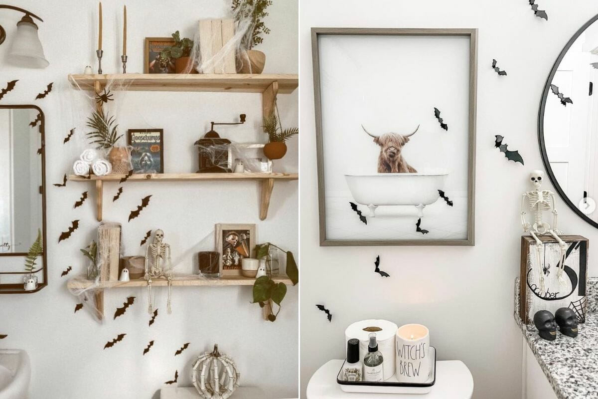 Easy and small Halloween bathroom decor