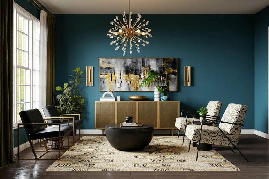 Eclectic glam interior design by Decorilla