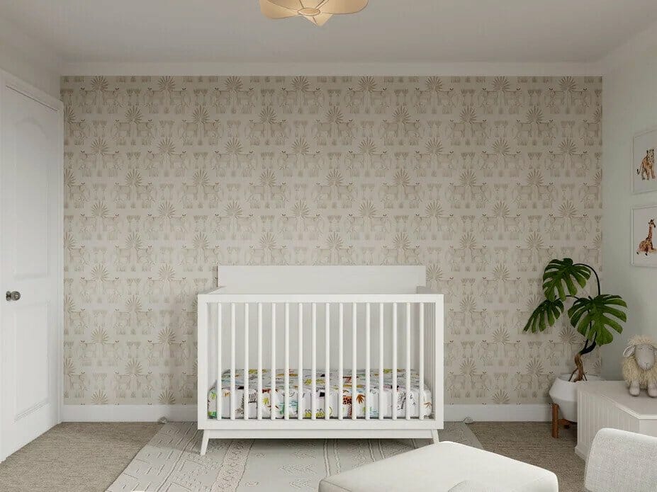 Gender-neutral safari themed nursery by Decorilla