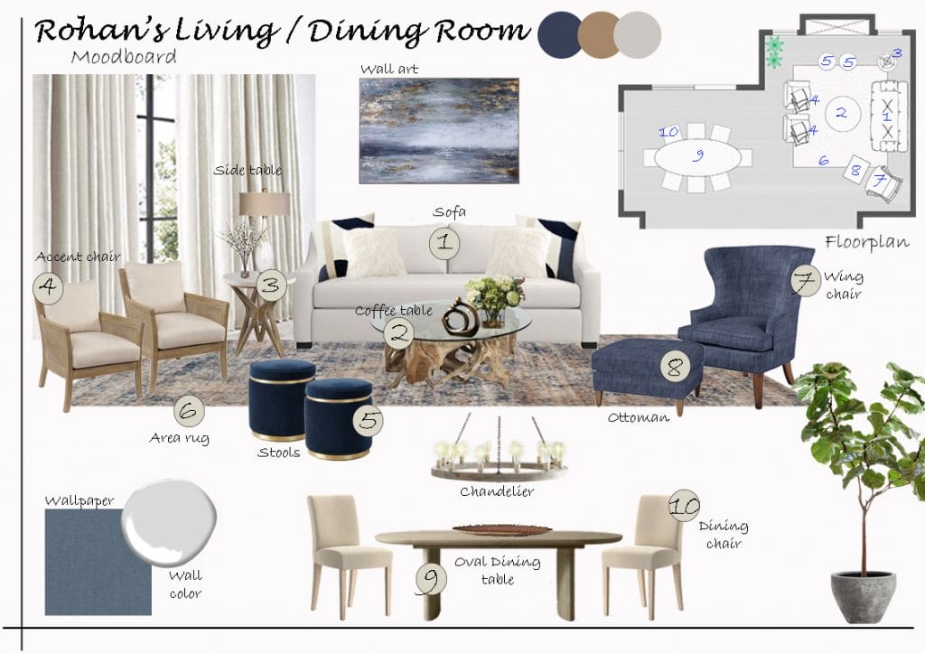 Preliminary proposal by Decorilla designer, Liana S.